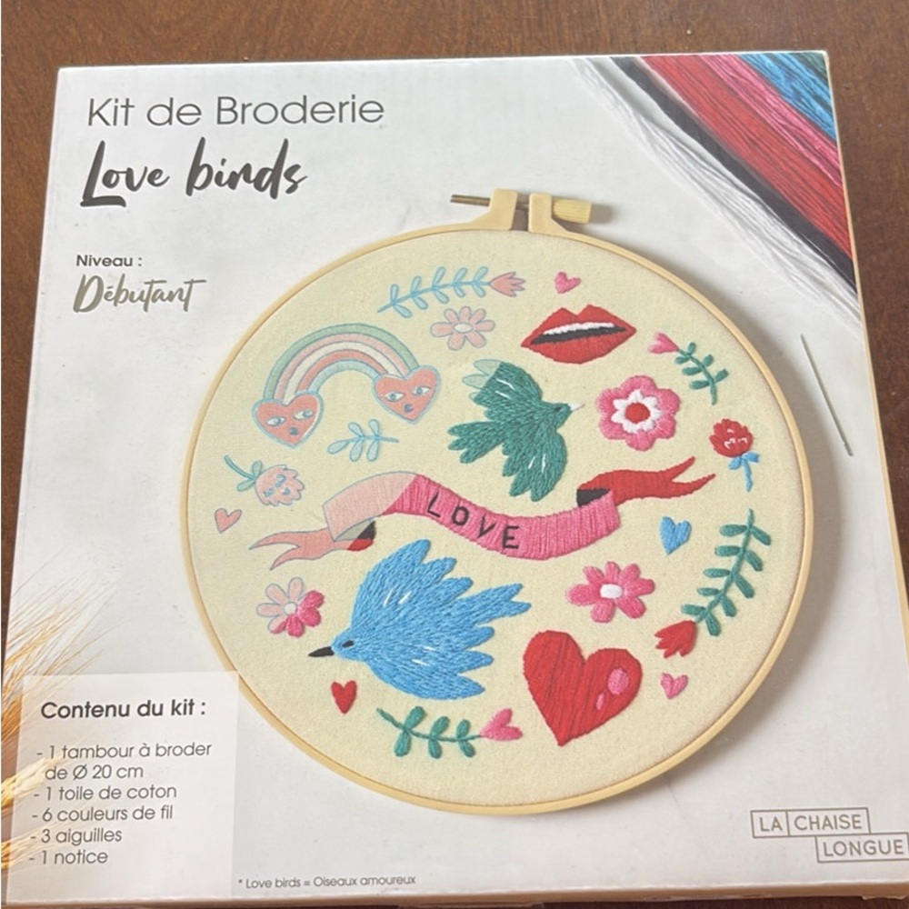 Love Birds Embroidery Kit - new and unopened